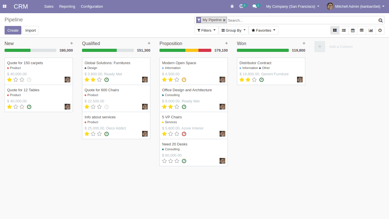 Advanced Kanban View in Odoo 13