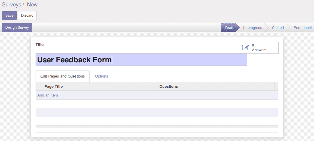 Odoo  Design Your Surveys